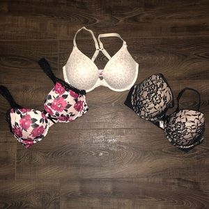 Lot of 3 Size 34D push-up bras